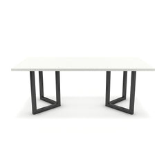 Étkezőasztal - Indra fekete lábbal - Alpesi fehér, méret: 200x100
