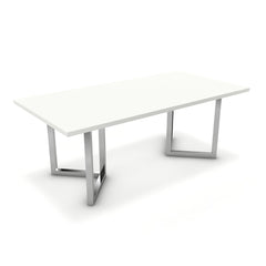 Étkezőasztal - Indra króm lábbal - Alpesi fehér, méret: 200x100
