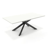 Étkezőasztal - Jama fekete lábbal - Alpesi fehér, méret: 200x100