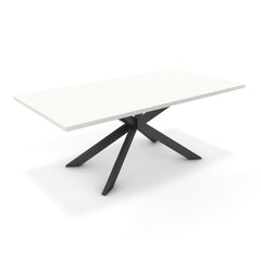 Étkezőasztal - Jama fekete lábbal - Alpesi fehér, méret: 200x100