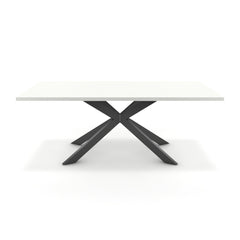 Étkezőasztal - Jama fekete lábbal - Alpesi fehér, méret: 200x100