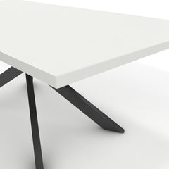 Étkezőasztal - Jama fekete lábbal - Alpesi fehér, méret: 200x100