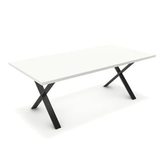 Étkezőasztal - Préma fekete lábbal - Alpesi fehér, méret: 200x100