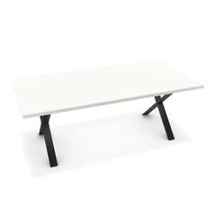 Étkezőasztal - Préma fekete lábbal - Alpesi fehér, méret: 200x100