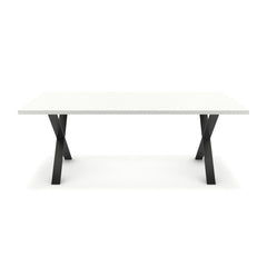 Étkezőasztal - Préma fekete lábbal - Alpesi fehér, méret: 200x100