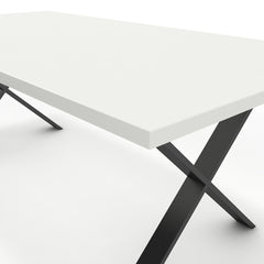 Étkezőasztal - Préma fekete lábbal - Alpesi fehér, méret: 200x100