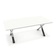 Étkezőasztal - Préma króm lábbal - Alpesi fehér, méret: 200x100