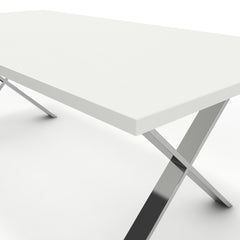 Étkezőasztal - Préma króm lábbal - Alpesi fehér, méret: 200x100