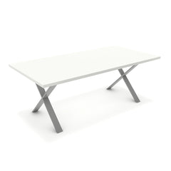 Étkezőasztal - Préma festett ezüst lábbal - Alpesi fehér, méret: 200x100