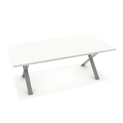 Étkezőasztal - Préma festett ezüst lábbal - Alpesi fehér, méret: 200x100