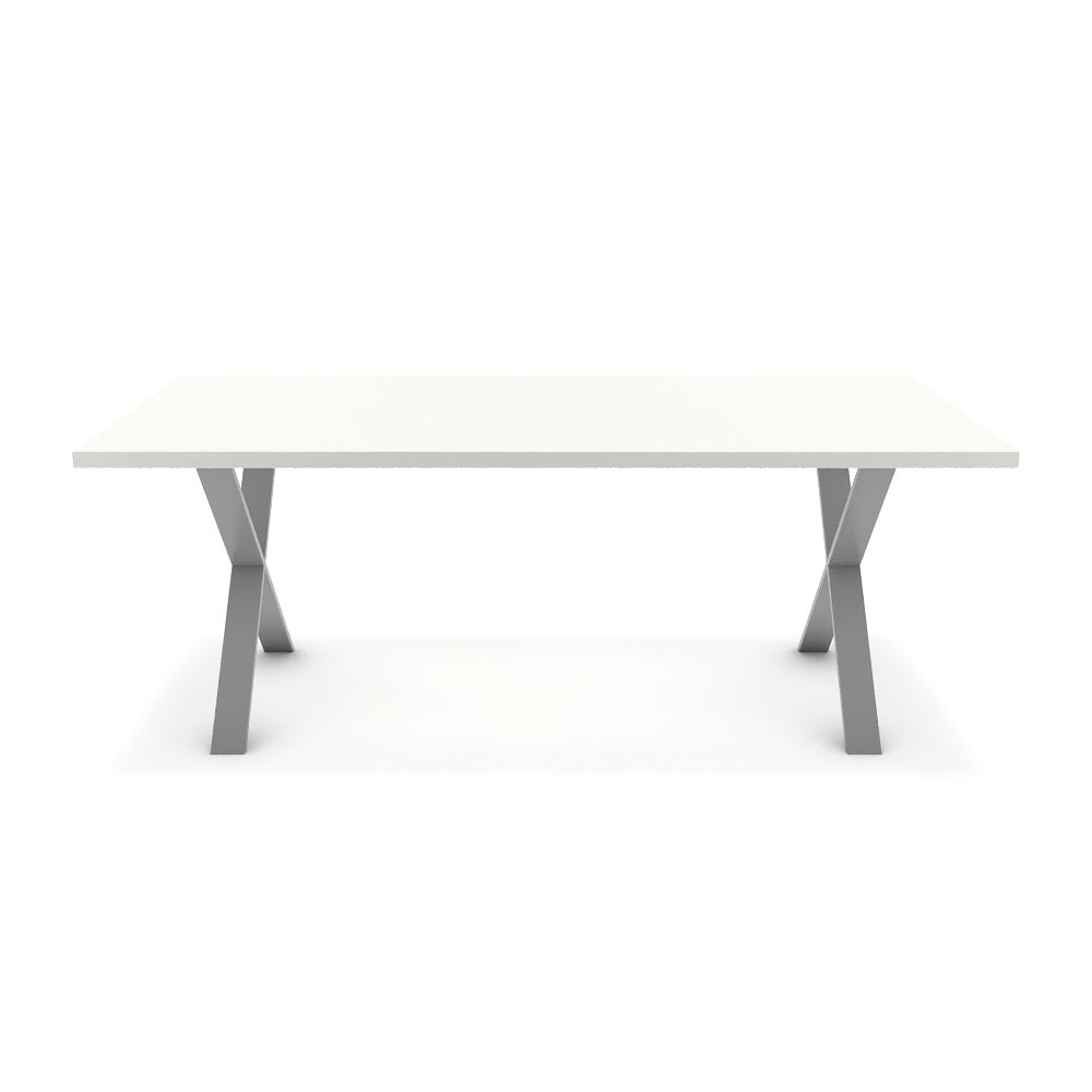 Étkezőasztal - Préma festett ezüst lábbal - Alpesi fehér, méret: 200x100