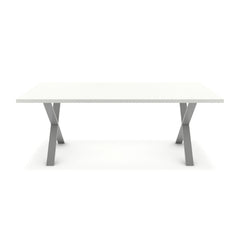 Étkezőasztal - Préma festett ezüst lábbal - Alpesi fehér, méret: 200x100