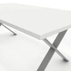 Étkezőasztal - Préma festett ezüst lábbal - Alpesi fehér, méret: 200x100