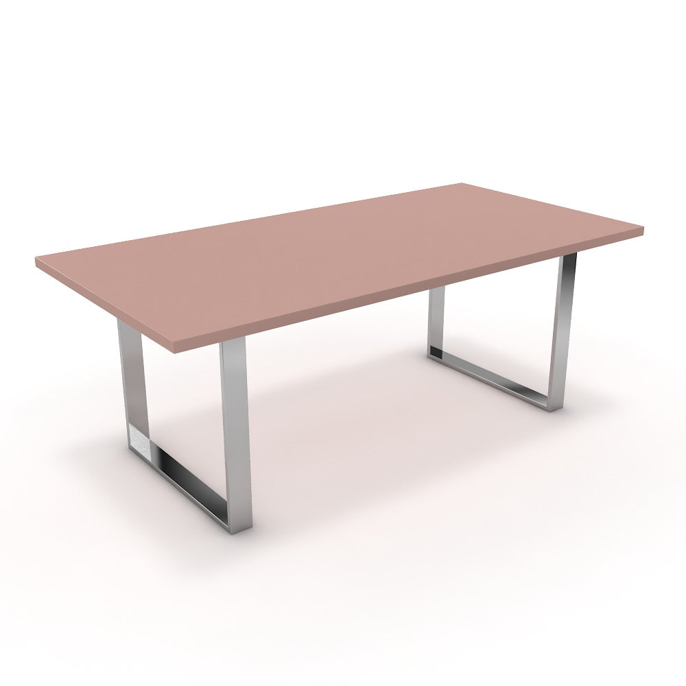 Étkezőasztal - Antara króm lábbal - Antik rózsaszín, méret: 200x100