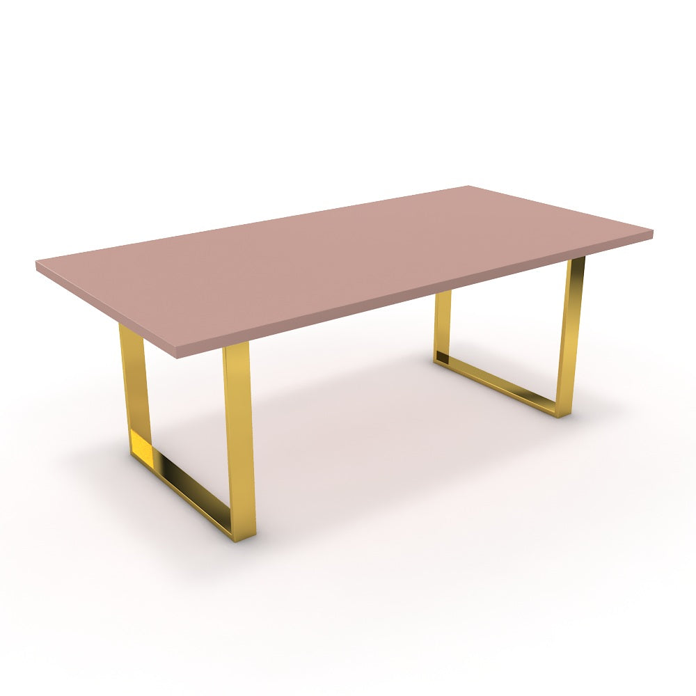 Étkezőasztal - Antara arany lábbal - Antik rózsaszín, méret: 200x100