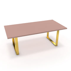 Étkezőasztal - Antara arany lábbal - Antik rózsaszín, méret: 200x100
