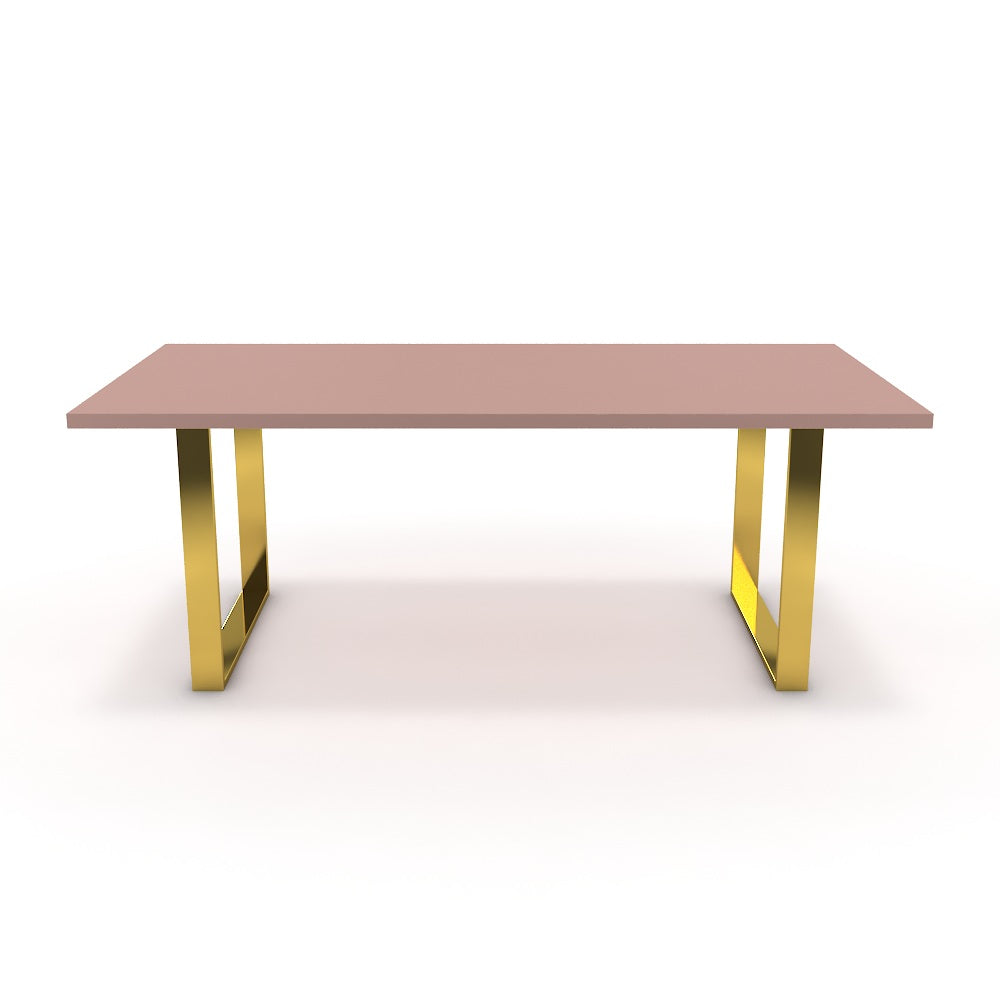 Étkezőasztal - Antara arany lábbal - Antik rózsaszín, méret: 200x100