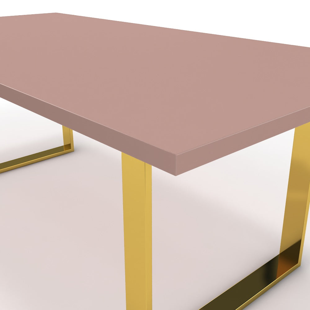 Étkezőasztal - Antara arany lábbal - Antik rózsaszín, méret: 200x100