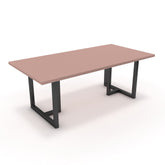 Étkezőasztal - Asara fekete lábbal - Antik rózsaszín, méret: 200x100