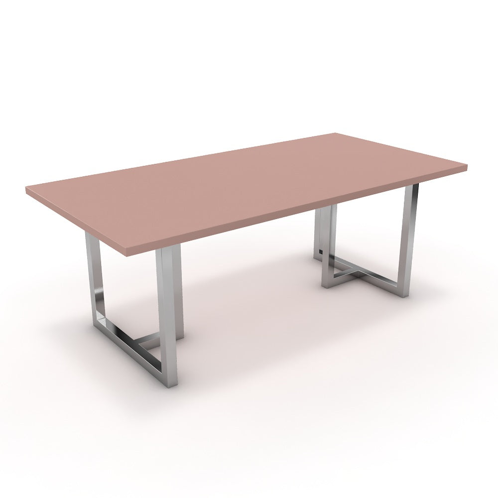 Étkezőasztal - Asara króm lábbal - Antik rózsaszín, méret: 200x100