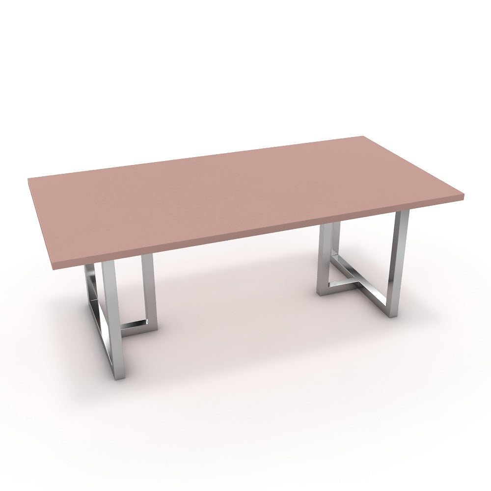 Étkezőasztal - Asara króm lábbal - Antik rózsaszín, méret: 200x100