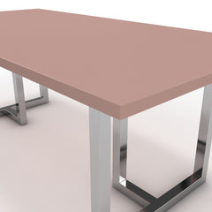 Étkezőasztal - Asara króm lábbal - Antik rózsaszín, méret: 200x100