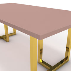 Étkezőasztal - Asara arany lábbal - Antik rózsaszín, méret: 200x100