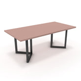 Étkezőasztal - Indra fekete lábbal - Antik rózsaszín, méret: 200x100