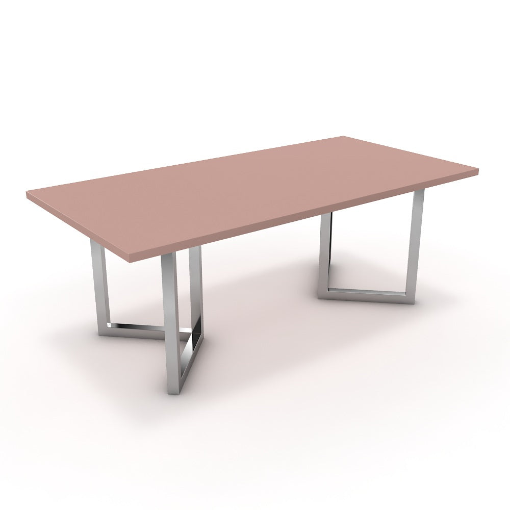 Étkezőasztal - Indra króm lábbal - Antik rózsaszín, méret: 200x100