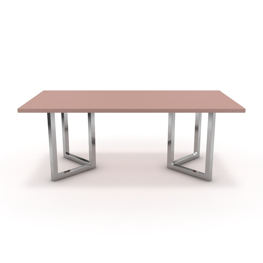 Étkezőasztal - Indra króm lábbal - Antik rózsaszín, méret: 200x100
