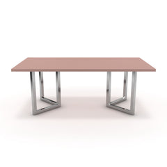 Étkezőasztal - Indra króm lábbal - Antik rózsaszín, méret: 200x100