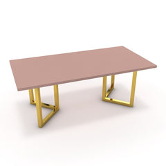 Étkezőasztal - Indra arany lábbal - Antik rózsaszín, méret: 200x100