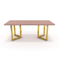 Étkezőasztal - Indra arany lábbal - Antik rózsaszín, méret: 200x100