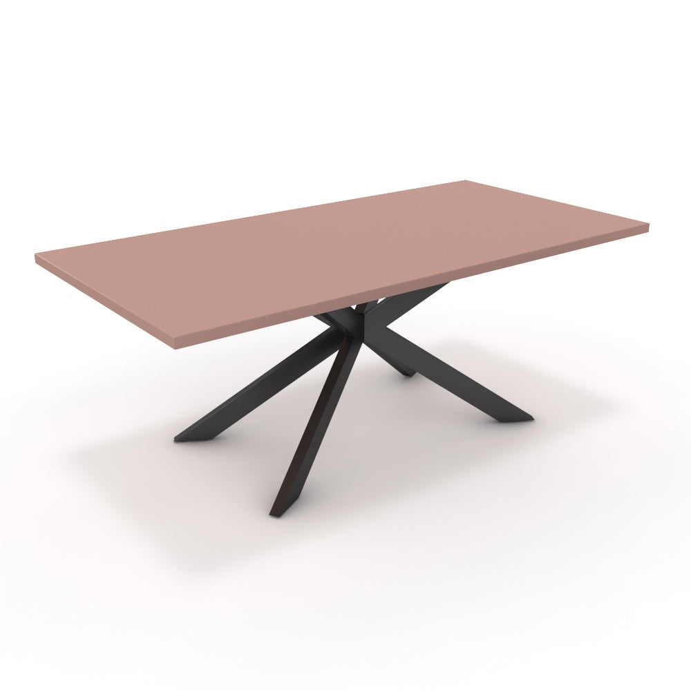 Étkezőasztal - Jama fekete lábbal - Antik rózsaszín, méret: 200x100