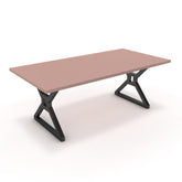 Étkezőasztal - Mandira fekete lábbal - Antik rózsaszín, méret: 200x100