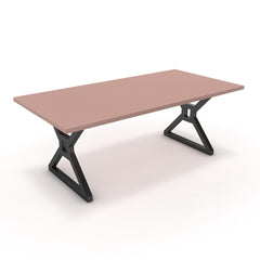 Étkezőasztal - Mandira fekete lábbal - Antik rózsaszín, méret: 200x100