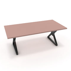 Étkezőasztal - Mandira fekete lábbal - Antik rózsaszín, méret: 200x100
