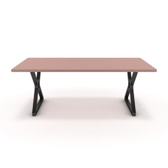 Étkezőasztal - Mandira fekete lábbal - Antik rózsaszín, méret: 200x100