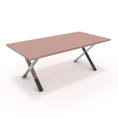 Étkezőasztal - Préma króm lábbal - Antik rózsaszín, méret: 200x100