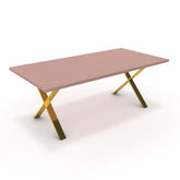 Étkezőasztal - Préma arany lábbal - Antik rózsaszín, méret: 200x100