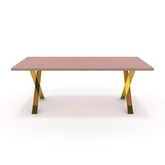 Étkezőasztal - Préma arany lábbal - Antik rózsaszín, méret: 200x100