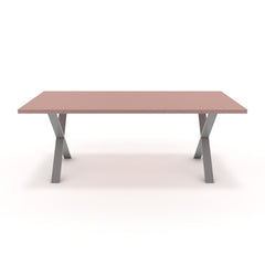 Étkezőasztal - Préma festett ezüst lábbal - Antik rózsaszín, méret: 200x100