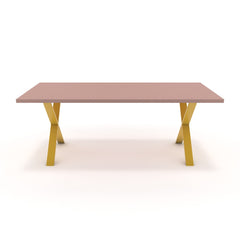 Étkezőasztal - Préma festett arany lábbal - Antik rózsaszín, méret: 200x100