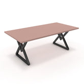 Étkezőasztal - Uttama fekete lábbal - Antik rózsaszín, méret: 200x100