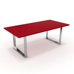 Étkezőasztal - Antara króm lábbal - Chilli piros, méret: 200x100