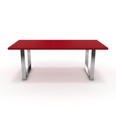 Étkezőasztal - Antara króm lábbal - Chilli piros, méret: 200x100