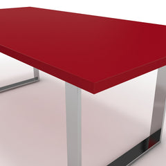 Étkezőasztal - Antara króm lábbal - Chilli piros, méret: 200x100