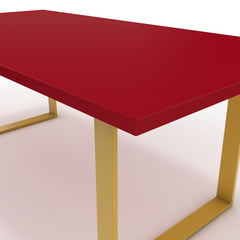 Étkezőasztal - Antara festett arany lábbal - Chilli piros, méret: 200x100