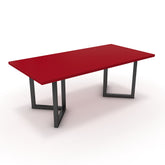 Étkezőasztal - Indra fekete lábbal - Chilli piros, méret: 200x100