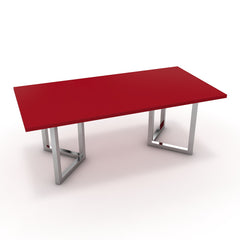 Étkezőasztal - Indra króm lábbal - Chilli piros, méret: 200x100